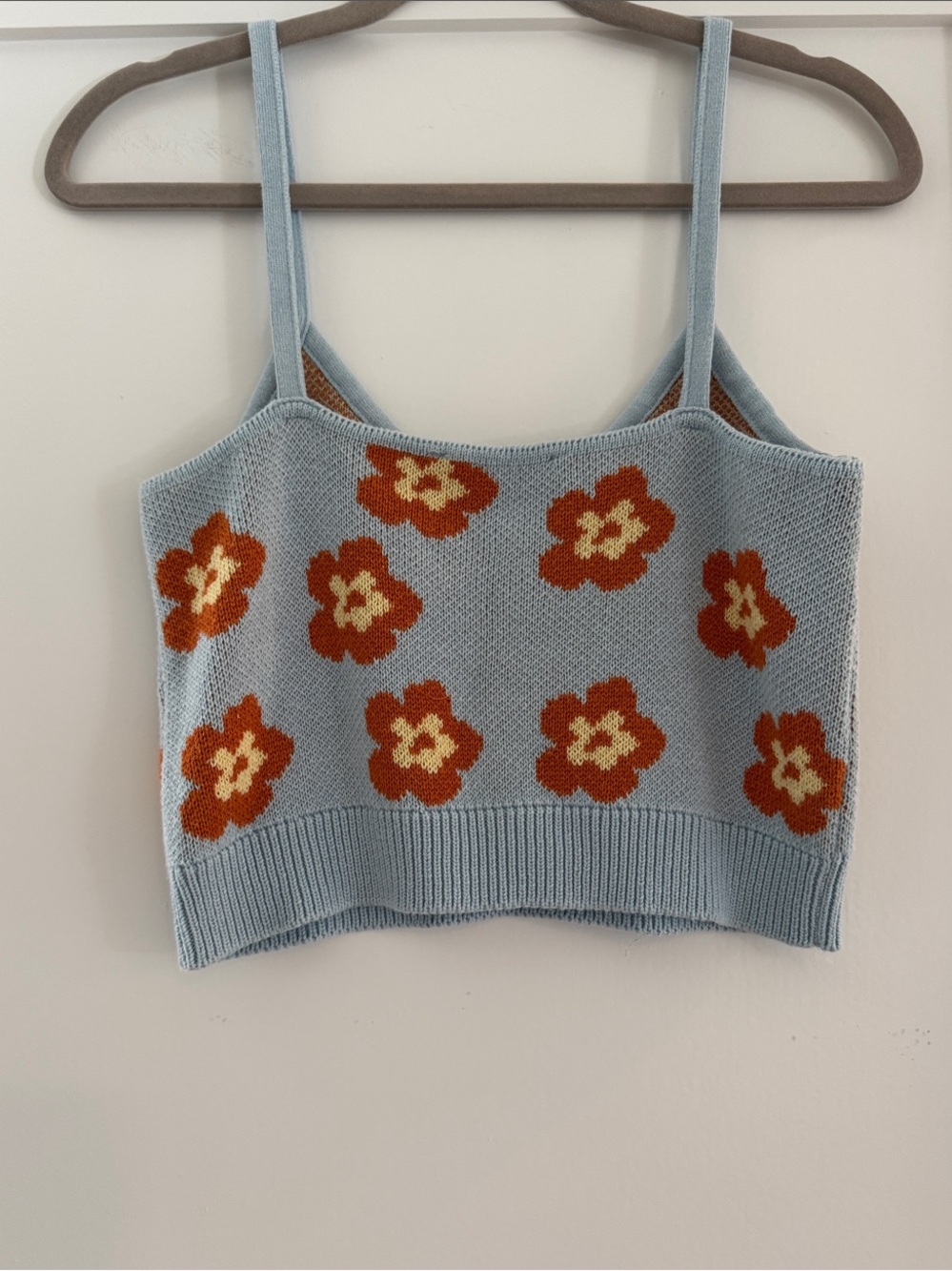 Zara Flower Sweater Crop Tank Top | Size Medium - Picture 2 of 4